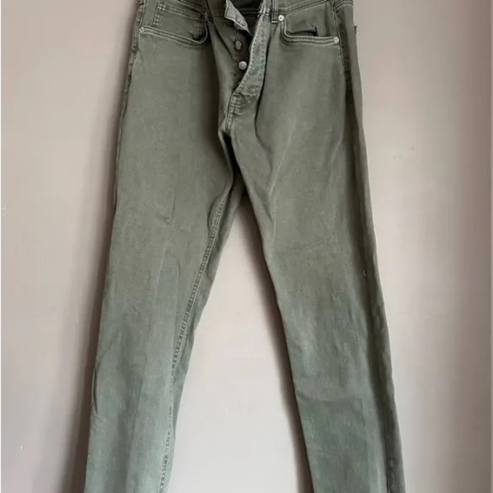 Zara Men's Green Denim Pants Size 34/34